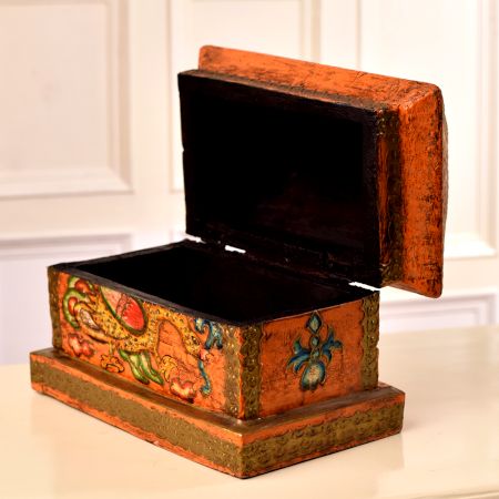 Colourful Wooden Box Engraved with Beautiful Designs
